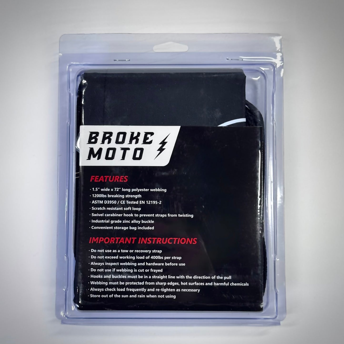 Heavy Duty Moto Tie-Down Straps